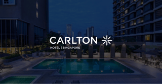 Carlton Hotel logo overlayed on property image