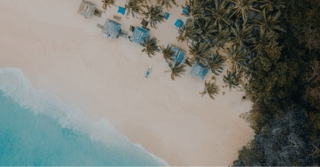 Aerial shot of beach in the Philippines