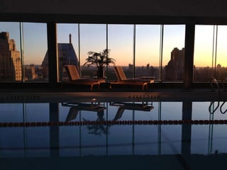 Poolside sunset image from Parker Hotel